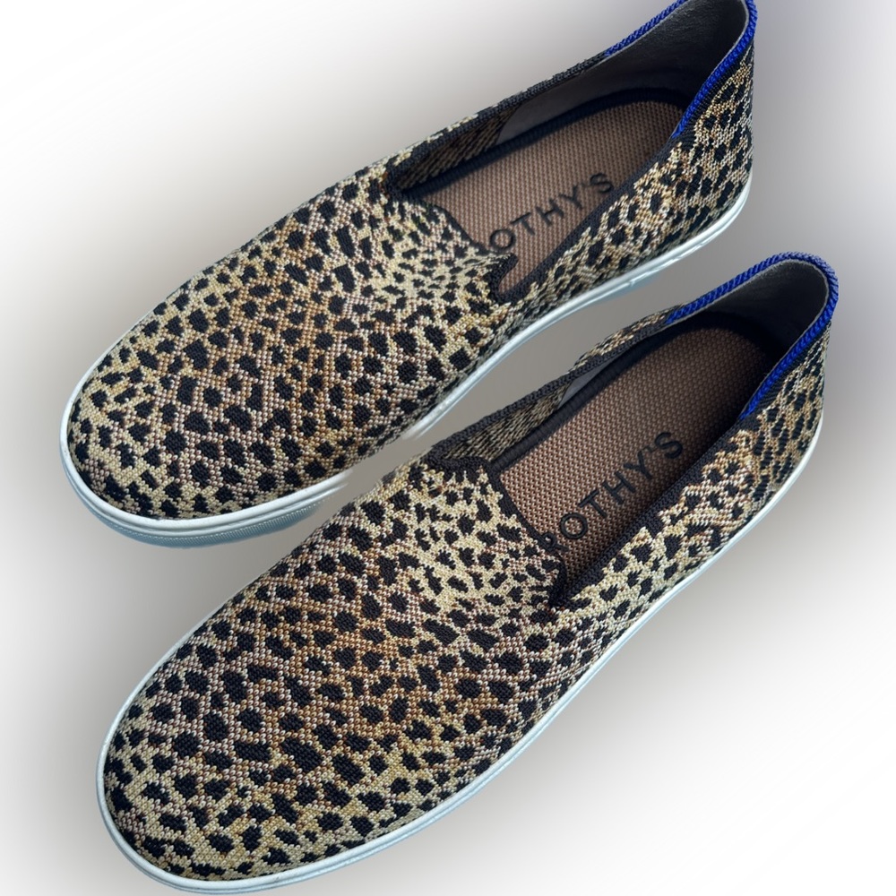 Rothy slip on sneaker with leopard print